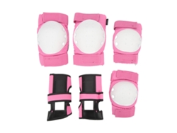 Vlrla-6pcs Kit De Protección Rodilleras Coderas Palmas Espuma Oxford Para Patinaje Ciclismo Rosa
