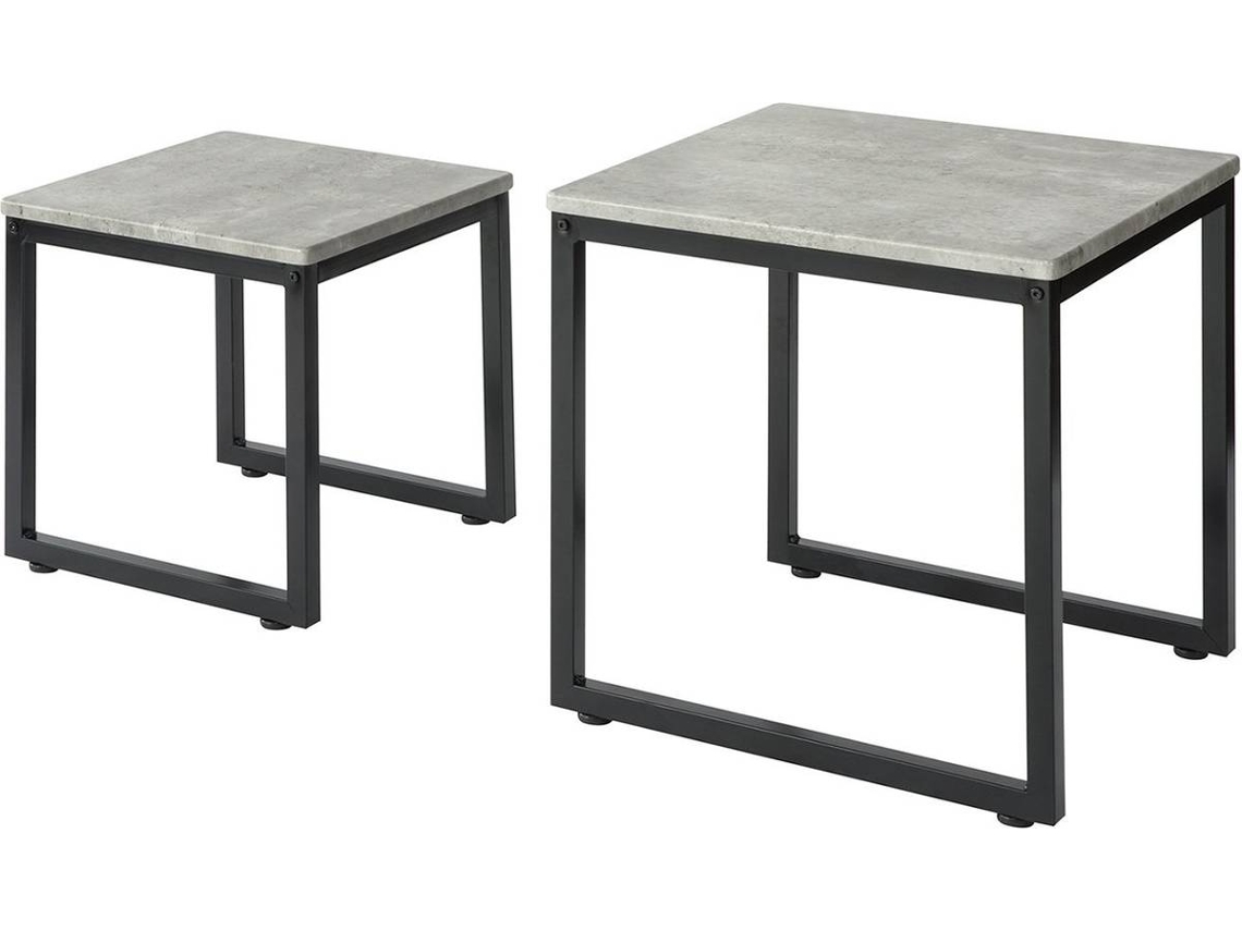 Mesa SOBUY FBT42-HG (MDF y Metal - 50 x 50 x 50 cm / 40 x 40 x 40 cm)
