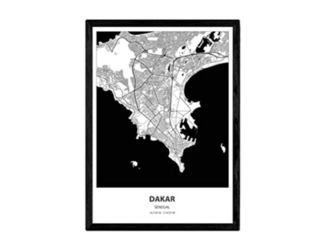 Poster NACNIC Mapa de Dakar Senegal (A3)