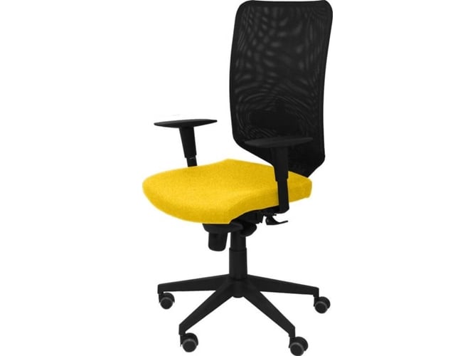 Silla de Escritorio Operativa PYC Ossa N Amarillo con ruedas antiarañazos (Brazos Ajustables - Malla)