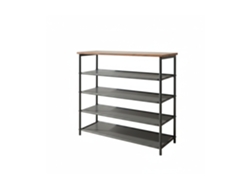 Relaxdays Sapateira, 75x75x30 Cm, 4 Prateleiras Tnt P/12 Pares, Prateleira Superior, Industrial, Preto/castanho