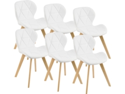 Conjunto de 6 sillas de Comedor [en.casa]  Älmhult 78x47x52 cm - Blanco