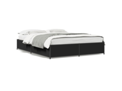 Maison Exclusive - Estructura De Cama Madera De Ingeniería Y Metal Negro 135x190cm