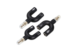 Adaptador de audio 2 en 1 en forma de U con conector giratorio, divisor de cable doble de 3,5 mm Mdug (3 piezas)