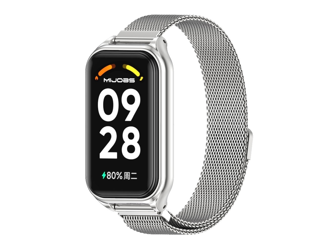 Redmi Band 2 Mijobs Carcasa metálica + Correa de reloj metálica magnética Milan (Plata)