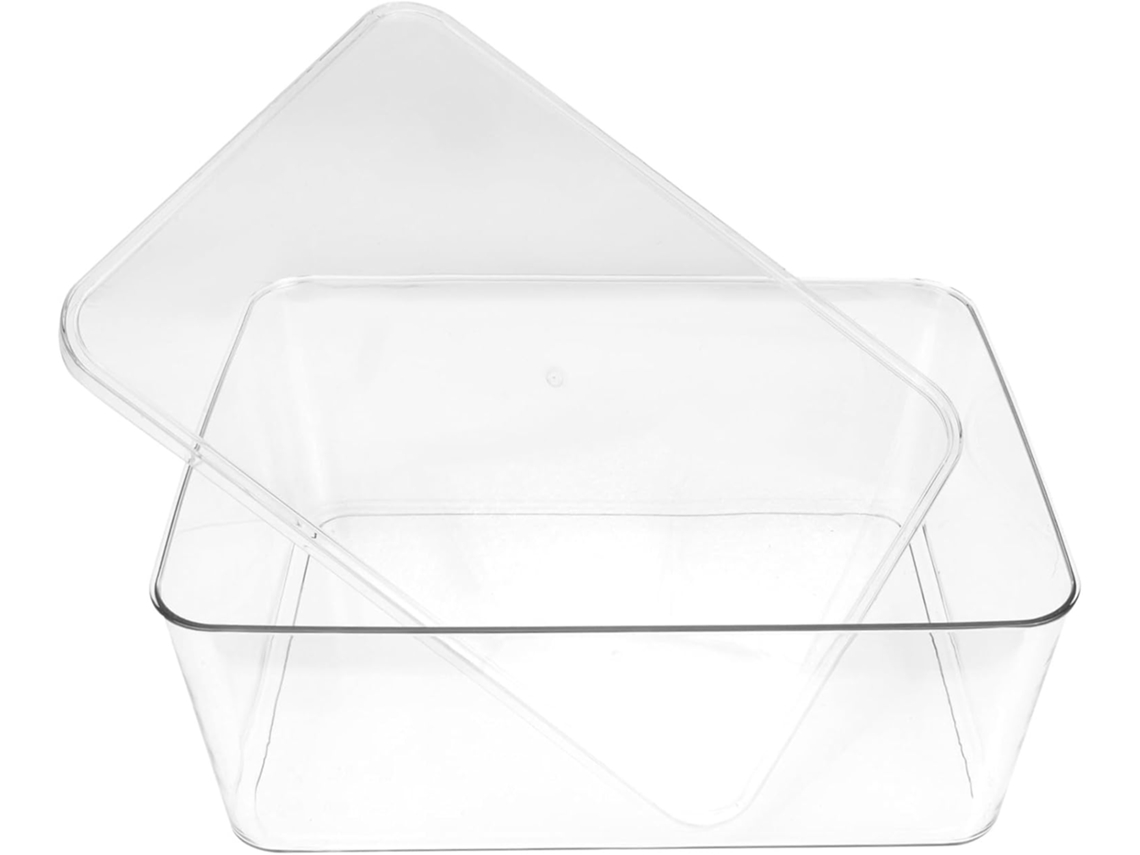 Organizador De Almacenamiento Apilable De Acrílico Transparente Con Tapa, Caja Para Cosméticos