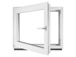 Ventana PVC BAU PLAZA 120x40 cm Izquierda Blanco Cristal Transparente Doble Acristalamiento Oscilobatiente (1200x400 mm)