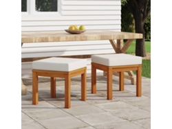 Bancos de jardín con cojines (2 unidades, 40 x 40 x 42 cm), acacia maciza, DKD HOME DECOR