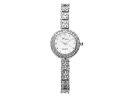 Reloj De Pulsera Analógico De Cuarzo Para Mujer Gaiety Con Brillantes Diamantes De Imitación (blanco)