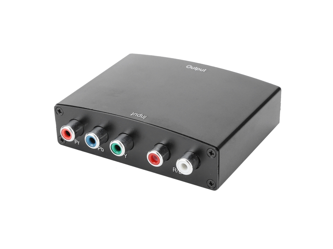 Convertidor Ypbpr A Hdmi Con Audio L/r, Adaptador Rgb Portátil, 1080p Hdcp1.2, Abs, 100-240v