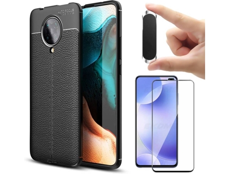 Carcasa, Protector y Soporte Xiaomi Poco F2 Pro Rugged Leather Negro