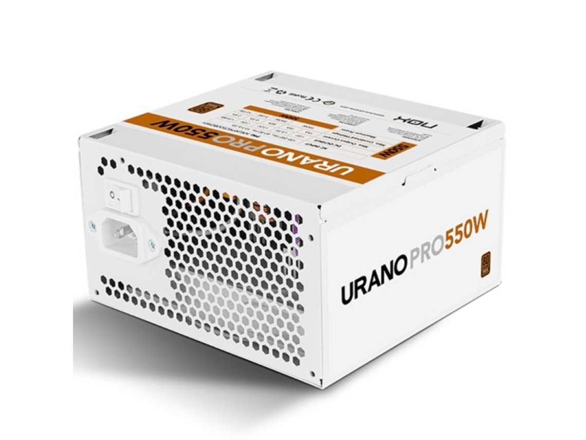 Fuente de alimentación Nox Hummer Urano Pro Blanca 550w Ventilador 12cm 80 Plu Bronce
