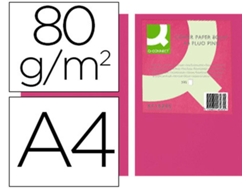 Papel Color Q Connect Din A4 80Gr Rosa Neón Pack De 500 Hojas