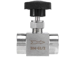 Válvula de aguja para control de flujo, rosca hembra BSP de 1/2", acero inoxidable 304