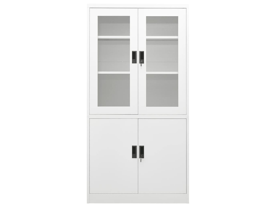 Maison Exclusive - Armario De Oficina De Acero Blanco 90x40x180 Cm