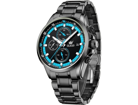 VEANXIN Reloj mecánico automático hueco para hombre con diamante luminoso resistente al agua(negro)