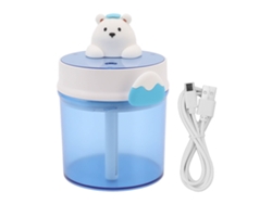 Humidificador USB portátil, con forma de oso, gran capacidad, mini humidificador de mesa, azul