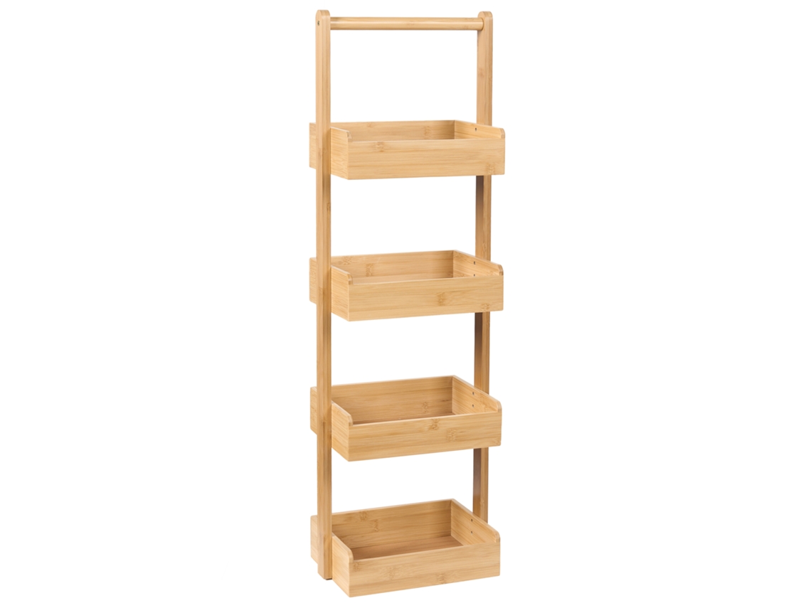 Prateleira De Casa De Banho Beliani Vaupes De Bambu Castanho 28x18x87