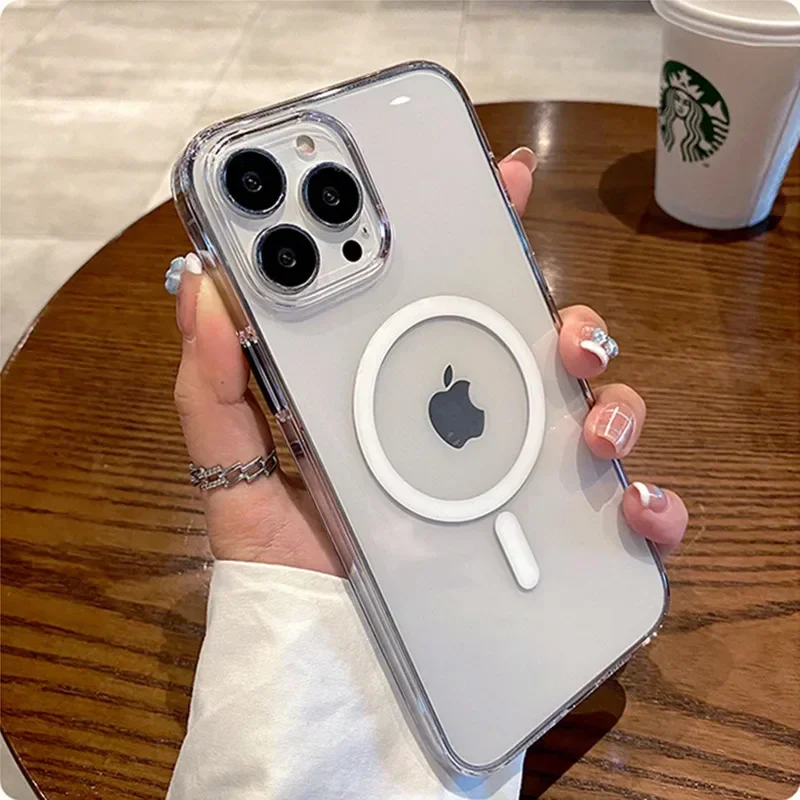 (iphone 13 Pro, Transparente) Funda Magsafe De Carga Inalámbrica Magnética Para Iphone, Acrílico Rígido