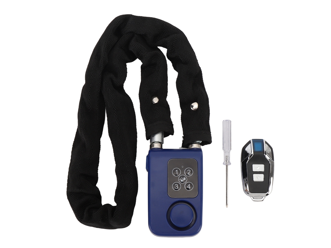 Candado Para Bicicleta Con Alarma Antirrobo Por Vibración Y Control Remoto Resistente Al Agua Acero Inoxidable Azul