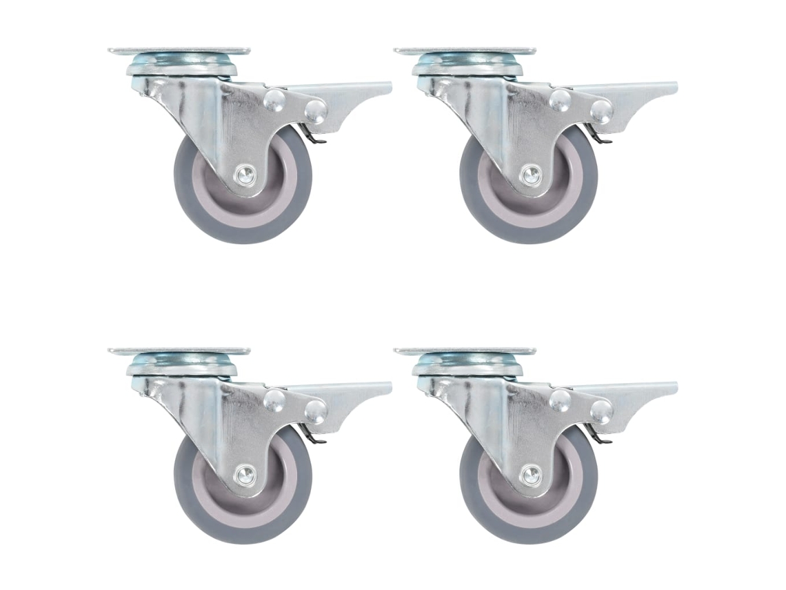 vidaXL Ruedas giratorias con frenos dobles 4 unidades 50 mm
