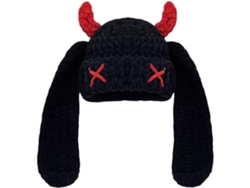 Gorro De Ganchillo Cálido Y Elástico Con Forma De Cuernos De Diablo Para Cosplay, Halloween, Navidad Y Disfraces.
