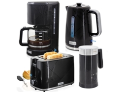 Tostadora Briebe Elegance, hervidor eléctrico de 1,7 l, cafetera de filtro con espumador de leche, SKT1185BLK, color negro