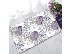 Felpudo con diseño de criaturas marinas y medusas moradas para interior/exterior/baño, 45x75 cm, Rosewell