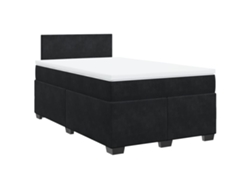 Maison Exclusive - Cama Box Spring Con Colchón Terciopelo Negro 120x190 Cm