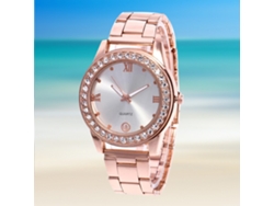 Reloj Analógico De Cuarzo Con Correa De Acero Casual Unisex Zhoulianfa Oro Rosa