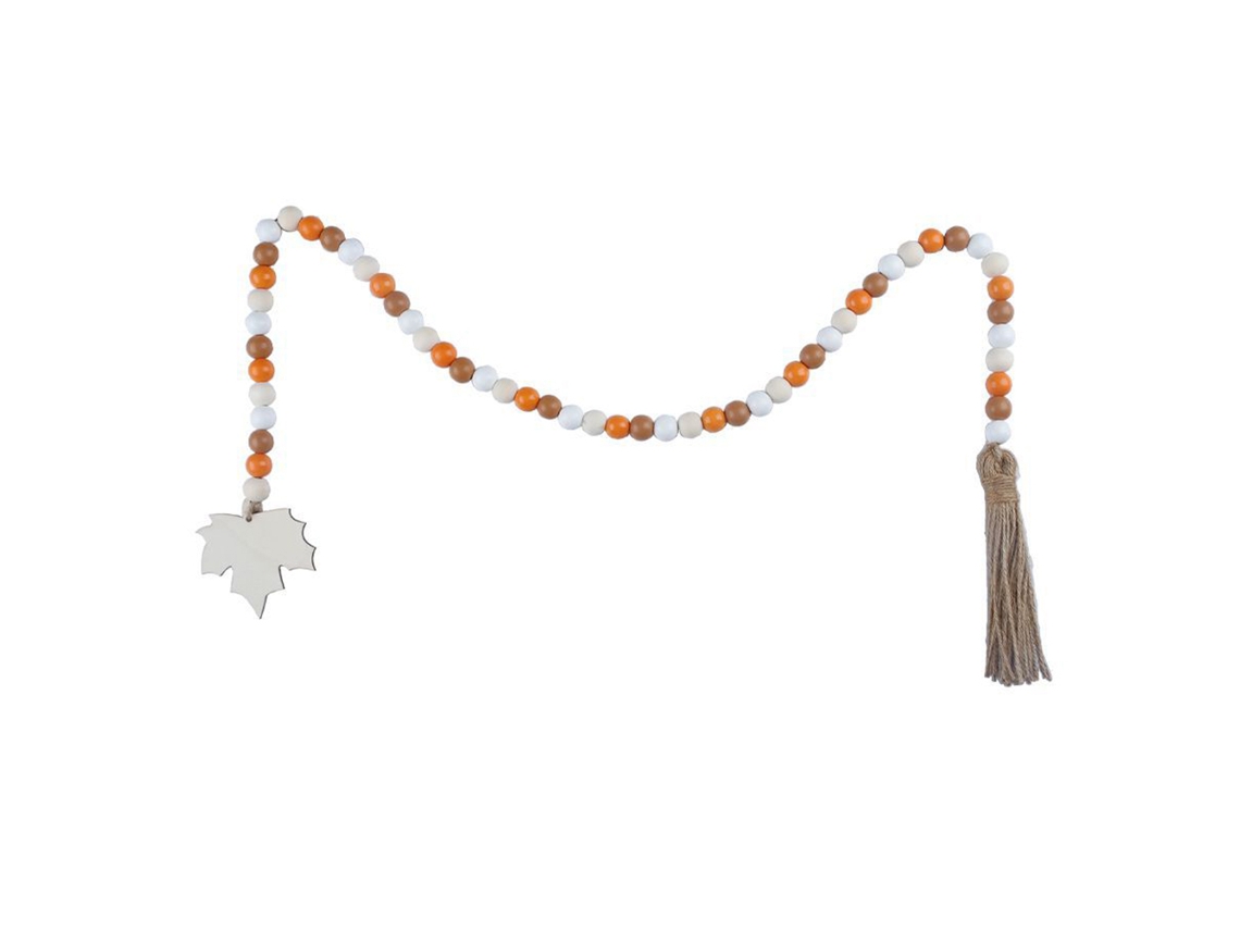 Guirnalda colgante de madera y hojas de arce para decoración de Halloween