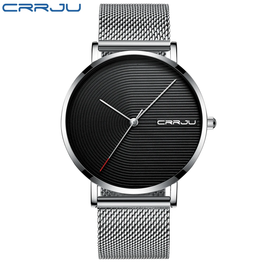 Reloj para hombre (plata y negro), reloj de pulsera analógico, resistente al agua, moderno e informal para negocios.