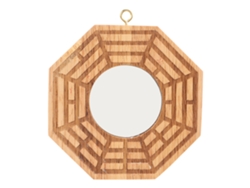 El Colgante De Espejo Bagua Cóncavo De Madera Para Puertas Exteriores Atrae Riqueza Y Buena Suerte.