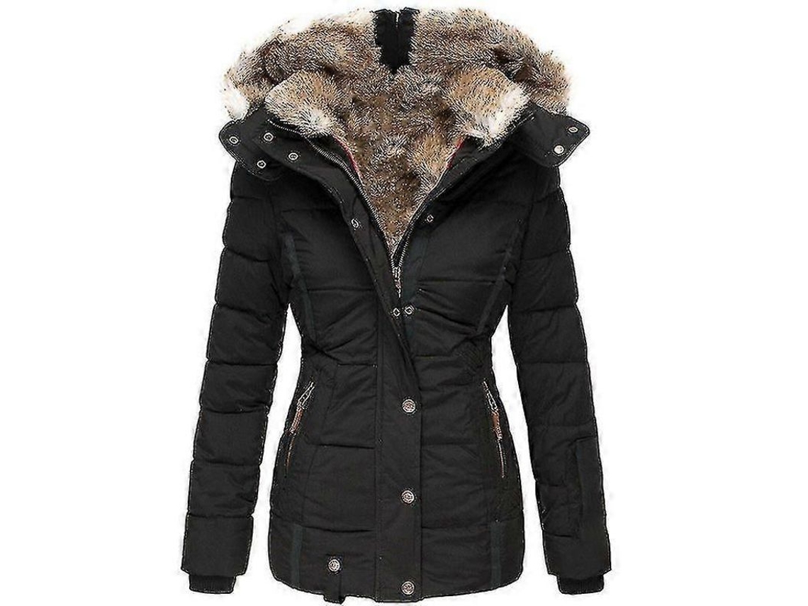 Chaqueta De Plumas De Manga Larga Para Mujer, Cálida E Informal, Con Cierre De Cremallera.