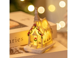 Pueblo navideño con casas iluminadas con LED, decoración interior y adornos navideños Siurn (p)