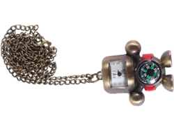 Llavero 2 Piezas Estilo Brújula Collar Bolsillo Reloj Pulsera Creativo Forma Robot Multifunción Elegante