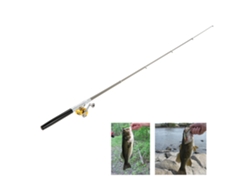 Combo: Caña De Pescar Telescópica Portátil Con Carrete De Aluminio, Línea Y Señuelos - Mini Kit De Pesca