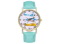 Reloj De Pulsera De Cuero Para Hombre Y Mujer Moda Cuadrado Quartz (menta)