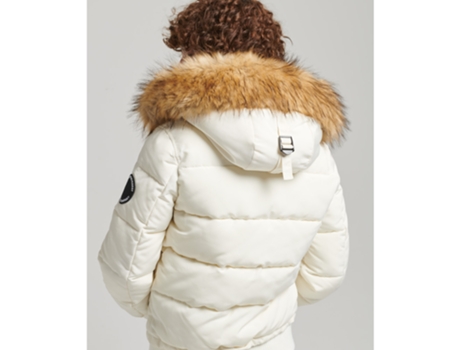 Abrigo para Mujer SUPERDRY (M - Poliéster - Blanco)