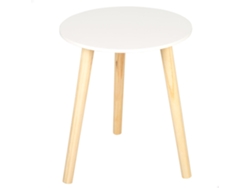Mesa auxiliar redonda de madera blanca D35x40 cm Max Home