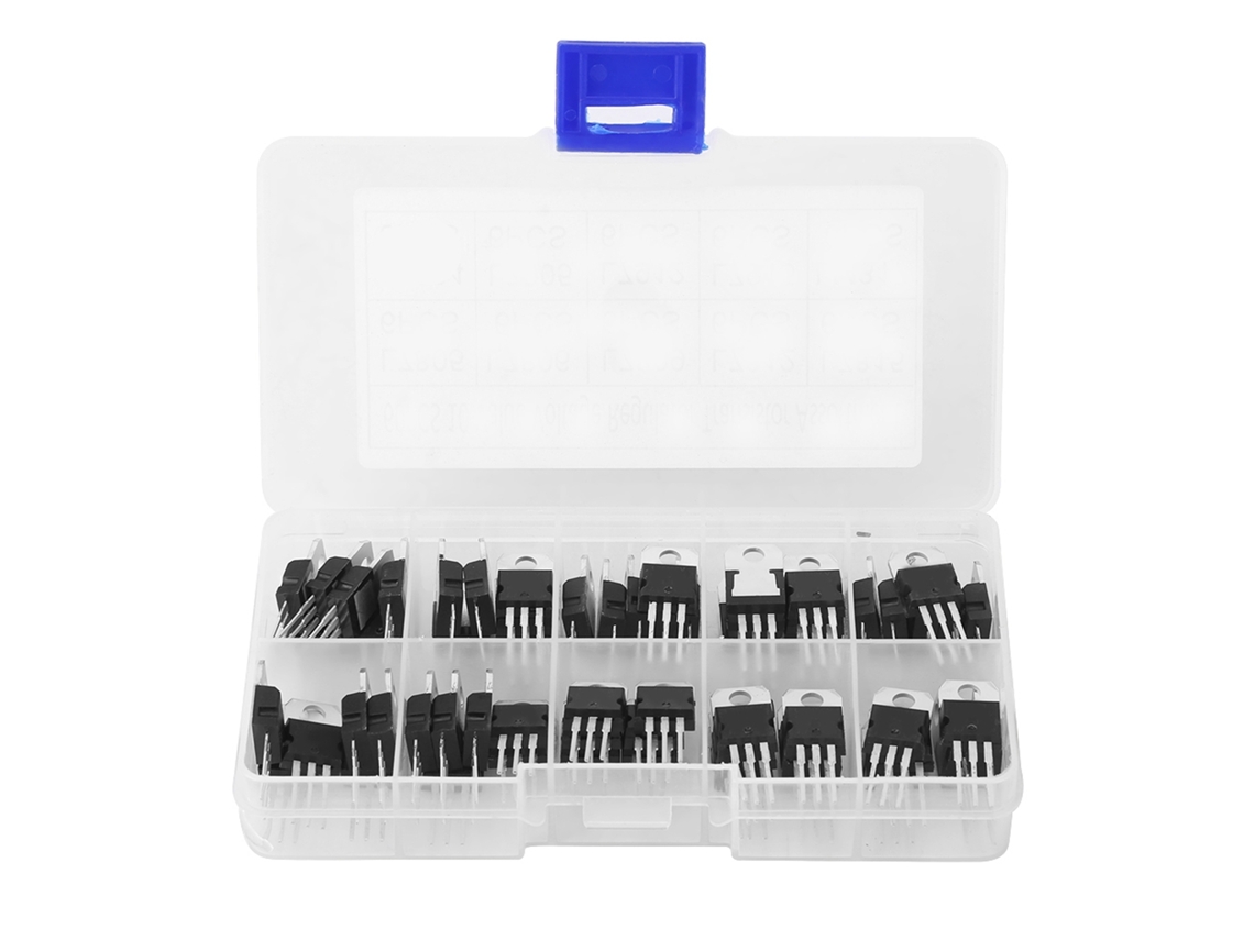 Kit De Transistores 60pcs 10 Valores L7805cv Lm317t Con Caja De Almacenamiento