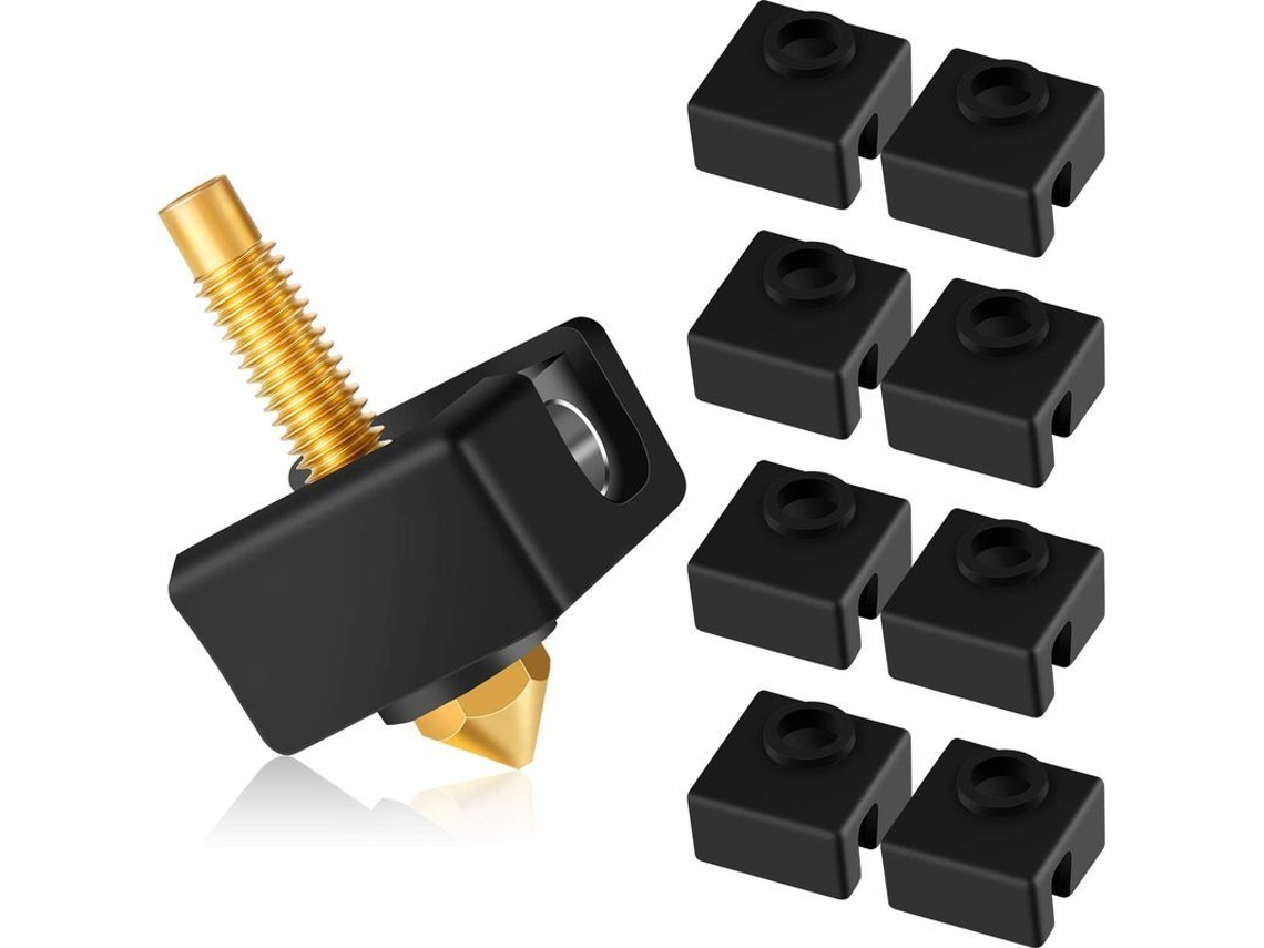 10 Cubiertas De Silicona Para Bloques Calefactores Para Impresoras 3d Compatibles Con Creality Cr-10, Mk7/8/9, Anet A8 - Negro