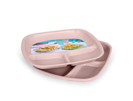 Juego de 2 Bandejas PLASTIC FORTE (Rosa)