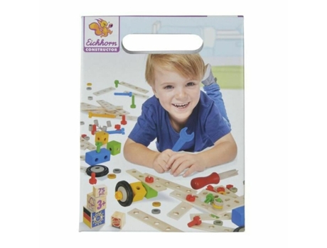 Juguete de Madera EICHORN Playset Cosctruction 75 Piezas (Edad Mínima Recomendada: años)