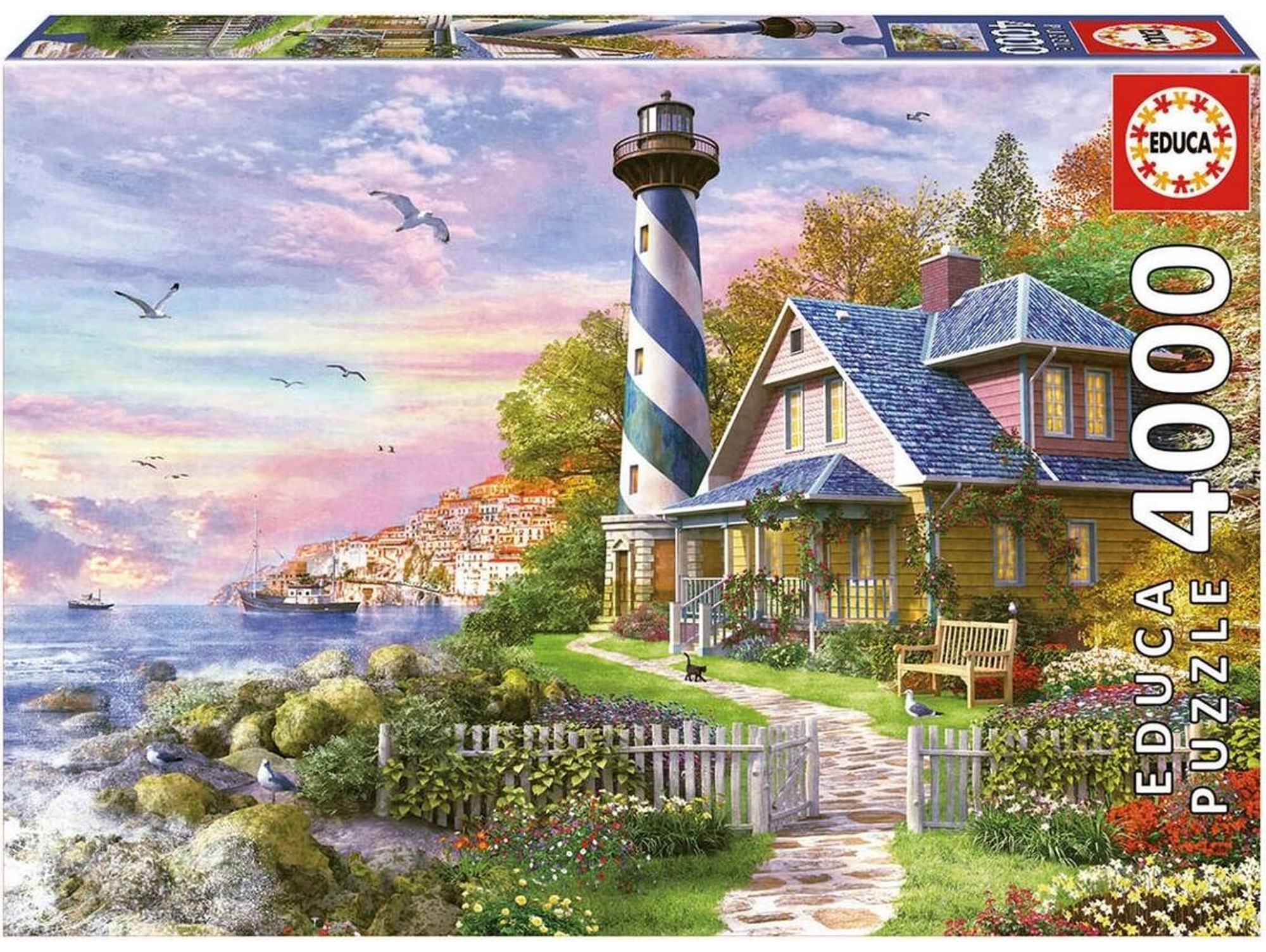Puzzle 2D EDUCA Faro en Rock Bay (Edad Mínima: 12 - 4000 Piezas)