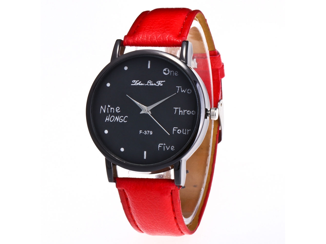 Reloj De Pulsera Analógico De Cuarzo Con Esfera Redonda, Estilo Moderno Y Duradero (rojo)