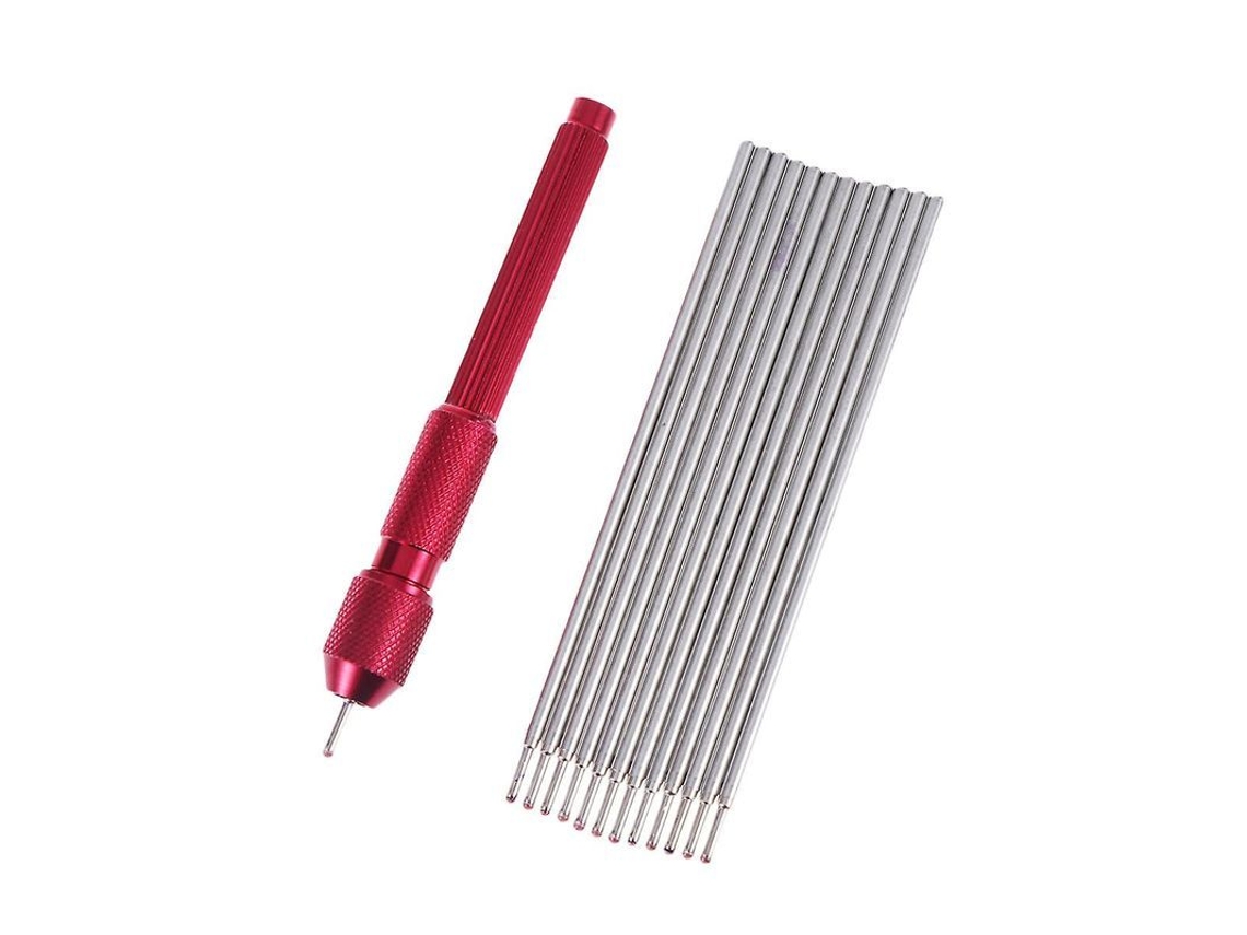 20 Minas Para Bolígrafos De Tatuaje Y Maquillaje Permanente Con Soporte Rojo Y Recambios Morados.