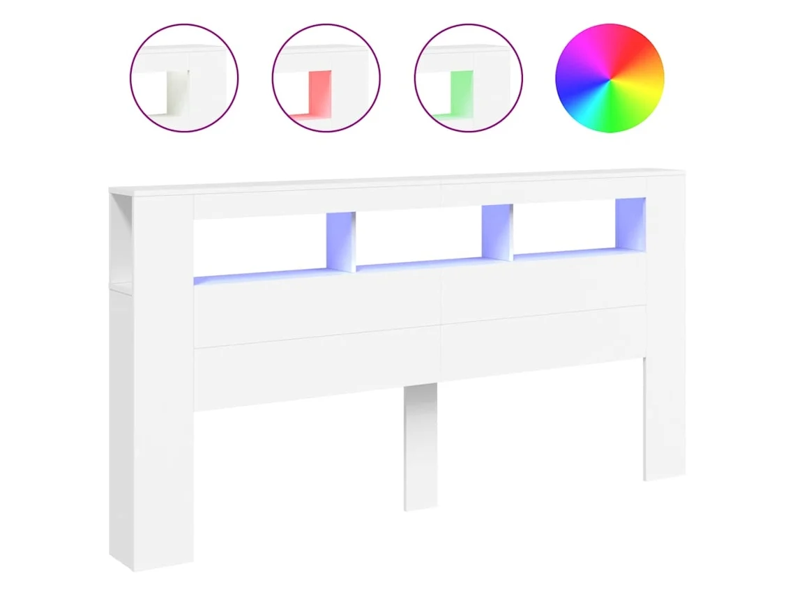 Cabecero de madera blanca con luces LED MAISON EXCLUSIVE
