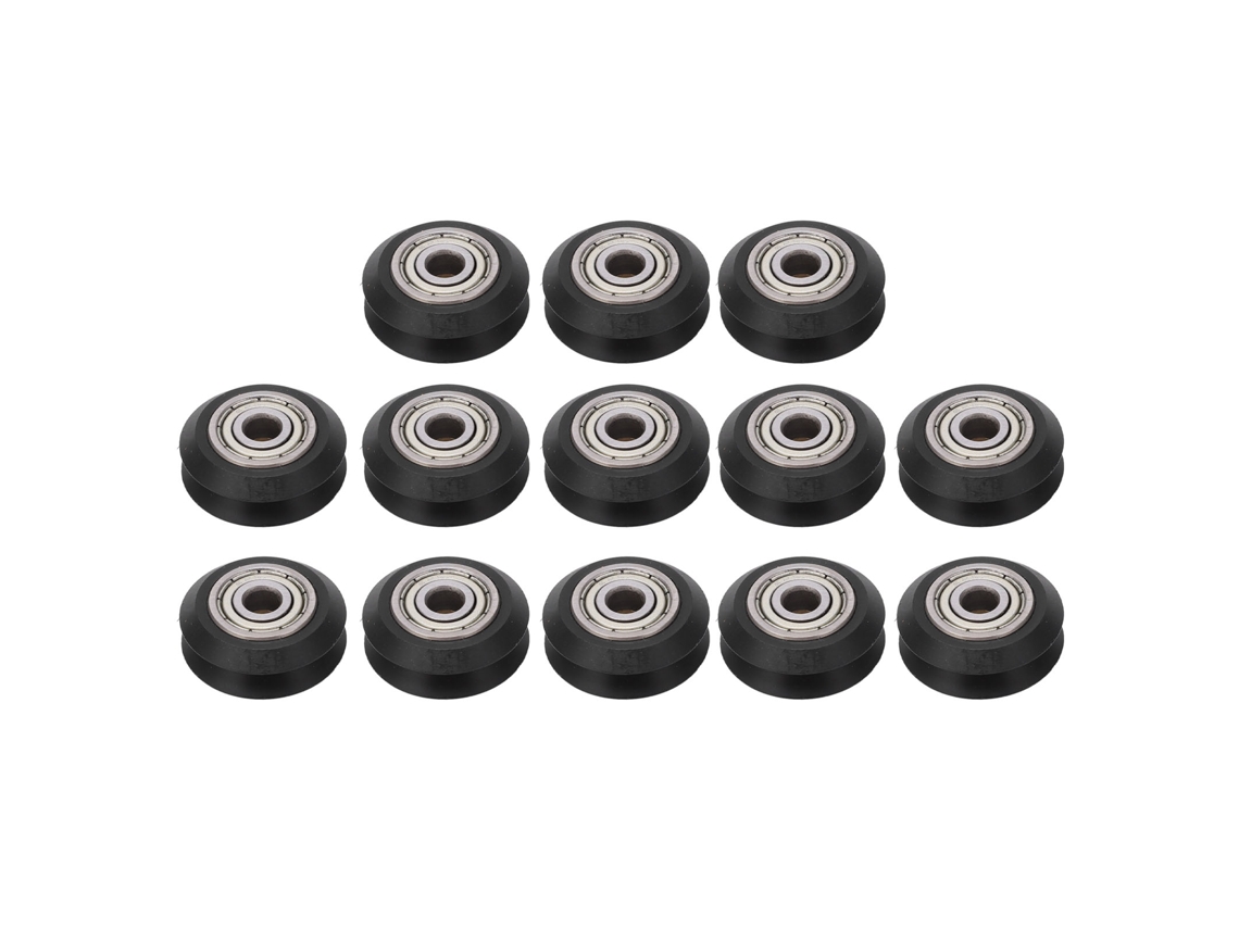 13 Piezas Rueda Impresora 3d Pom Forma V Resistente Al Desgaste Rodamiento 625zz Negro