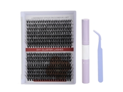 Kit De Extensiones De Pestañas Diy Con 240 Pestañas Individuales De 9-16 Mm, Pegamento, Sellador Y Pinzas.